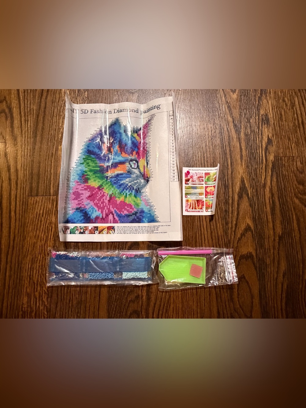 DIY 5D Fashion Diamond Painting Kit - Colorful Cat Design - Picture 4 of 4